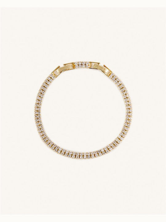 Bracelet Arabella made of Steel Gold Plated with Zircon