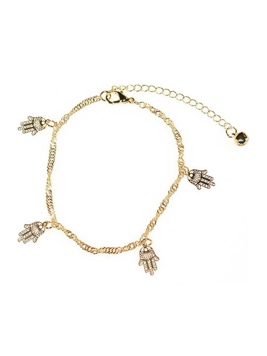 Bizoutaki Gold Plated Brass Anklet from Brass 18cm
