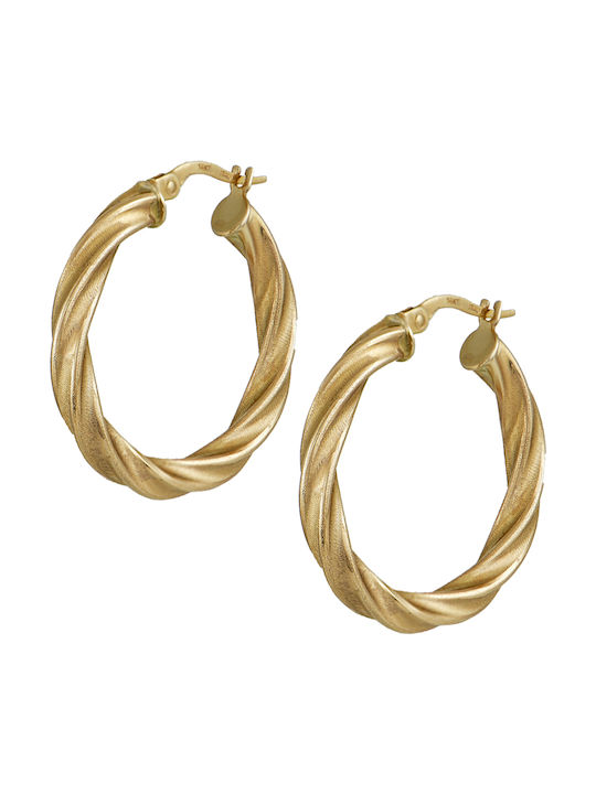 Earrings Hoops made of Gold 14K