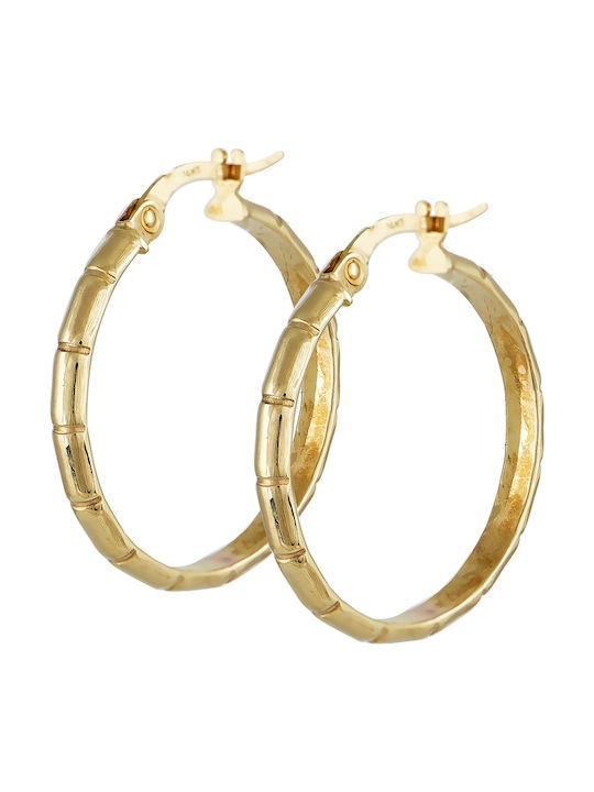 Earrings Hoops made of Gold 14K