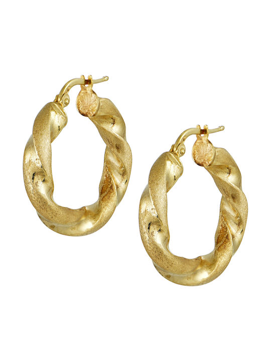 Earrings Hoops made of Gold 14K