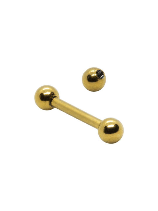 Single Earring Bar made of Steel Gold Plated