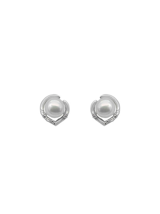 Earrings made of Platinum with Pearls