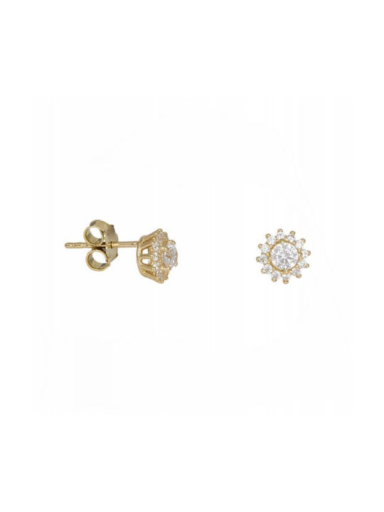 Ohrringe Rosette aus Gold 14K