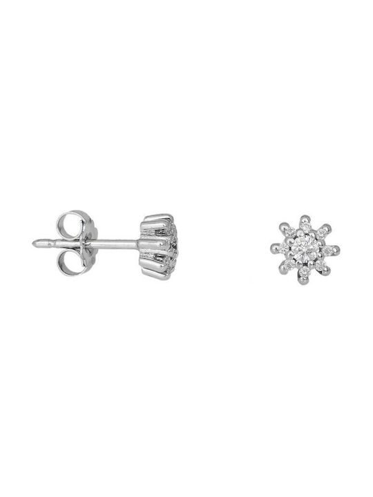 Earrings Rosette made of Platinum