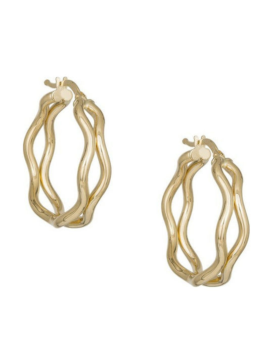 Earrings Hoops made of Gold 14K