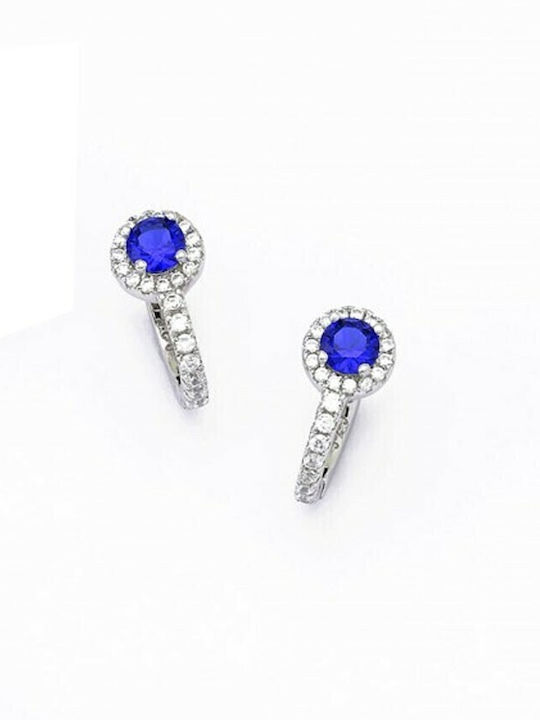 Silver Union Earrings made of Silver with Stone...