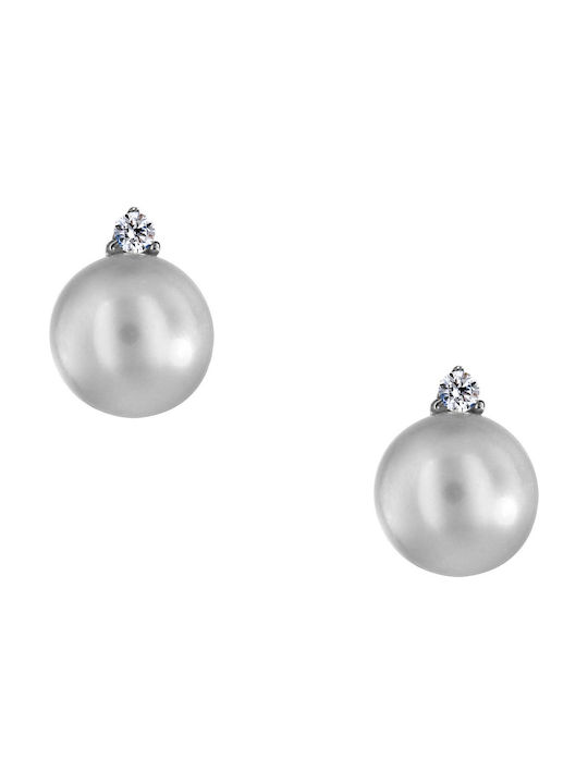 Earrings made of Platinum with Stones & Pearls