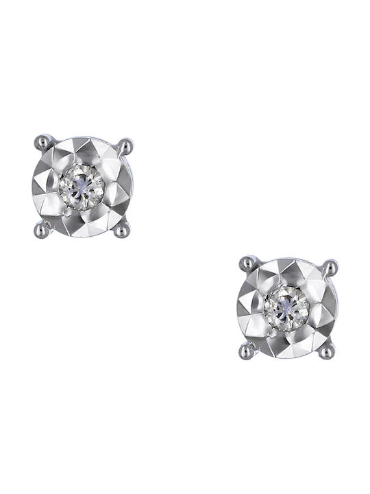 Σκουλαρίκια από Λευκόχρυσο 18K με Διαμάντι