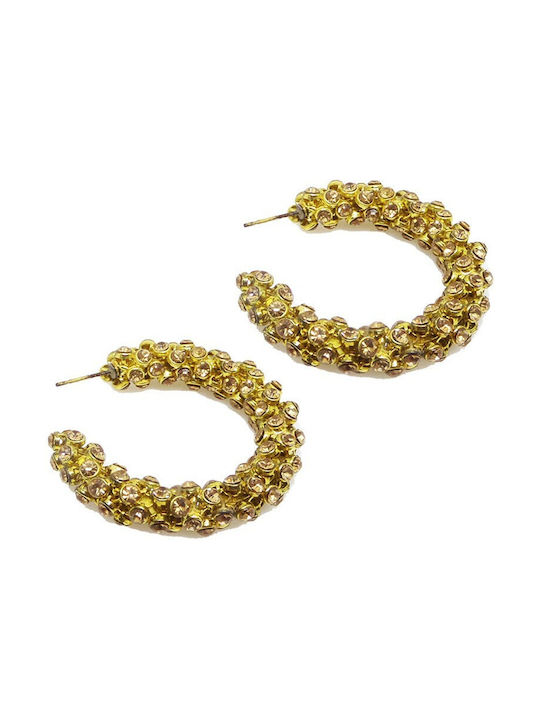 Fantazy Earrings Hoops Gold Plated