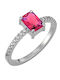 Ioannis Kosmima Ring with Stones made of White gold 14K
