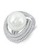 Ring with Pearls & Diamond made of White gold 18K