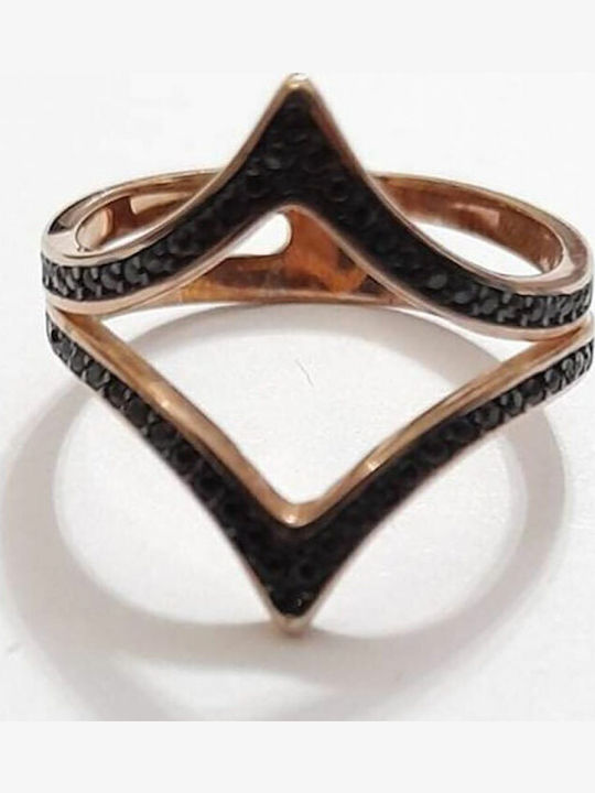 One Jewellery Femeie Inel cu Zirconiu din Argint Placat cu aur