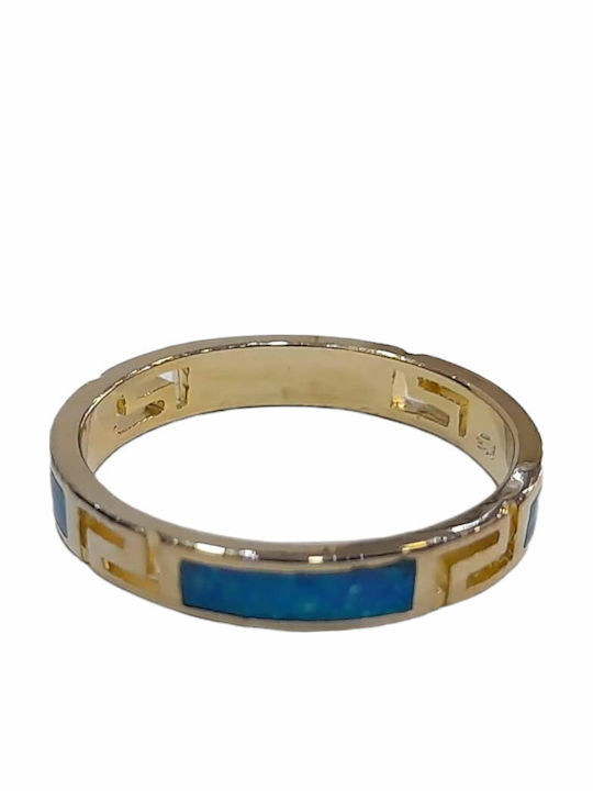 One Jewellery Дамски Пръстен Халка с Циркони от Сребърен Позлатен