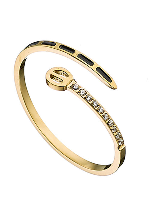 SOFI Women's Gold Plated Steel Ring with Stone