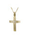 Herren Gold Kreuz 14K mit Kette