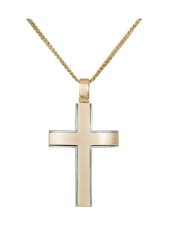 Herren Gold Kreuz 14K mit Kette