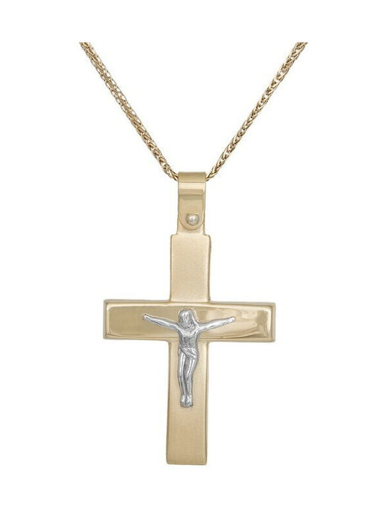 Men's Gold Cross 9K with Chain