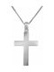 Men's White Gold Cross 18K with Chain