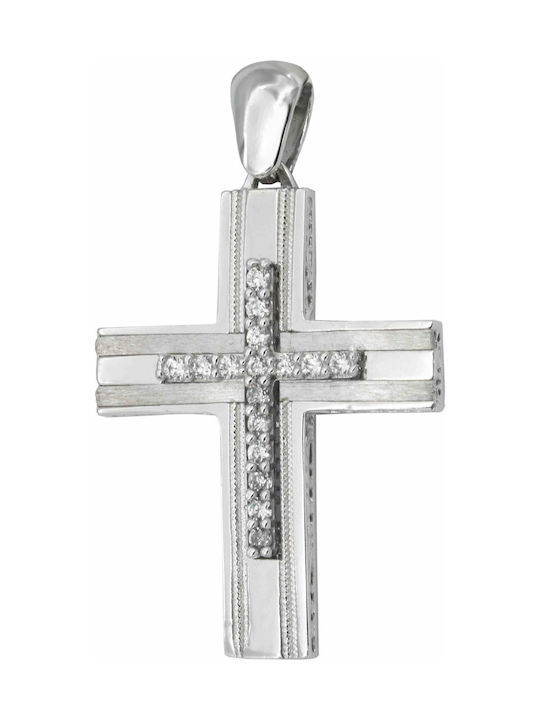 Weißgold Kreuz 14K