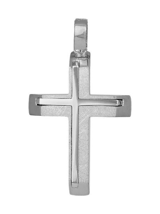 Men's White Gold Cross 14K