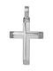 Men's White Gold Cross 14K