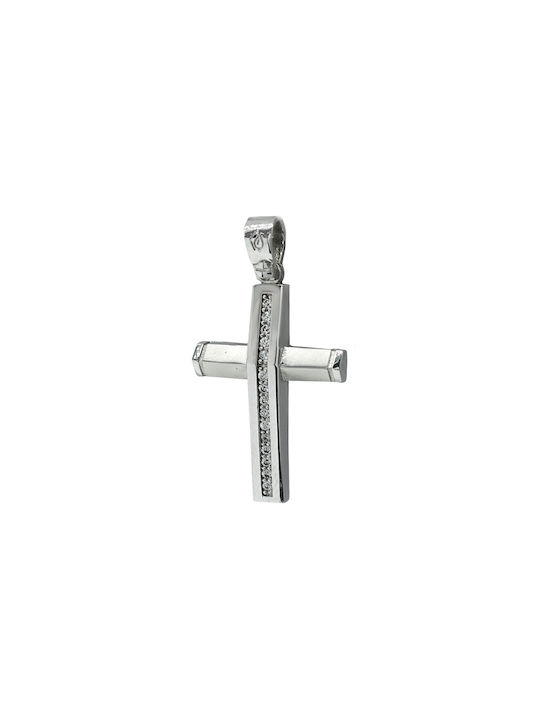 Damen Weißgold Kreuz 14K