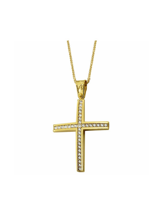 Gold Kreuz 14K mit Kette