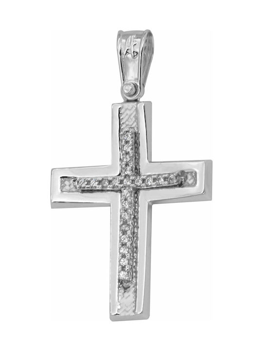 Weißgold Kreuz 14K