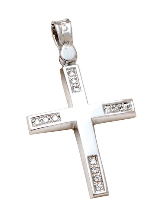 White Gold Cross 18K