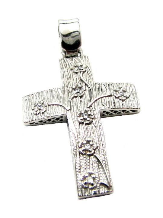 Weißgold Kreuz 14K