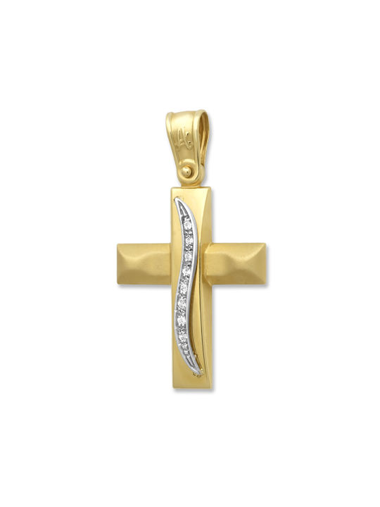 Damen Gold Kreuz 14K