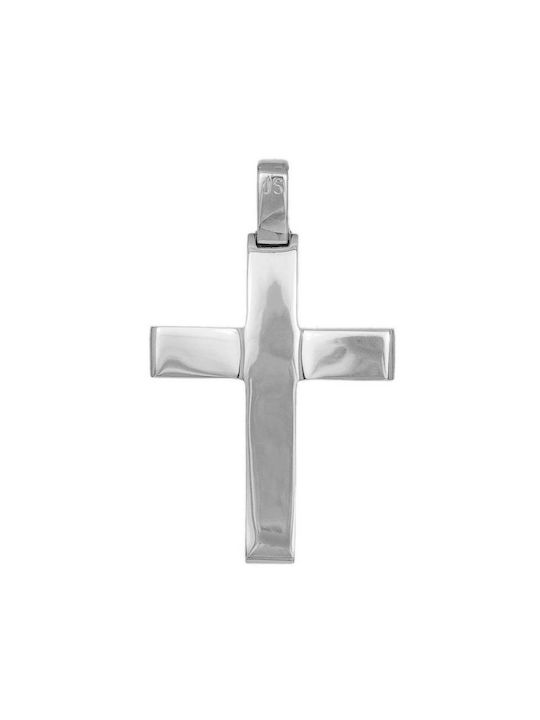 Men's White Gold Cross 14K