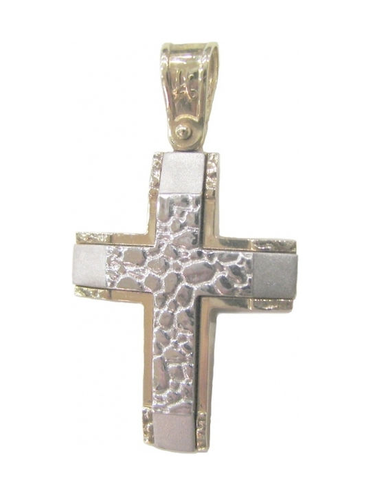 Weißgold Kreuz 14K