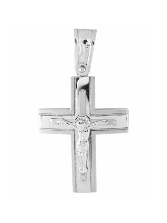 Weißgold Kreuz 14K