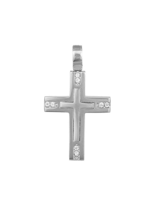 Damen Weißgold Kreuz 14K