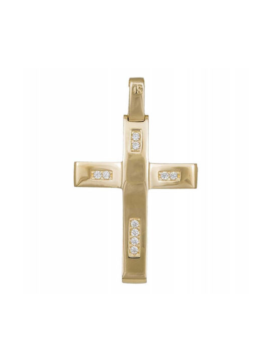 Damen Gold Kreuz 14K Beidseitig