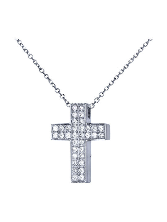 Damen Weißgold Kreuz 14K