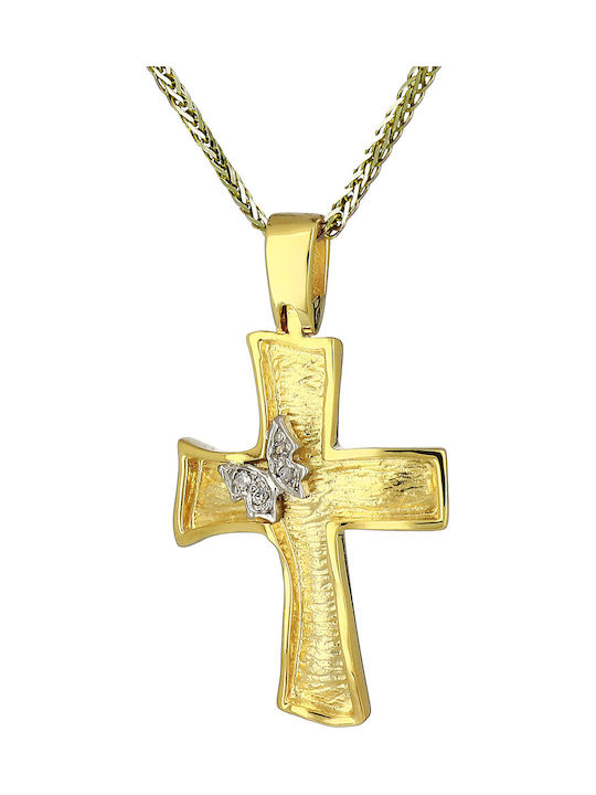 Damen Gold Kreuz 14K