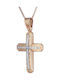 Damen Roségold Kreuz 14K