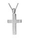 Men's White Gold Cross 14K