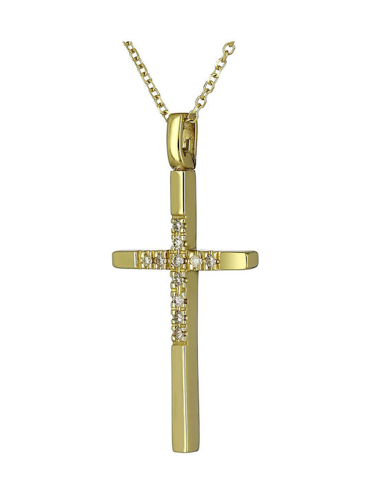 Damen Gold Kreuz 18K