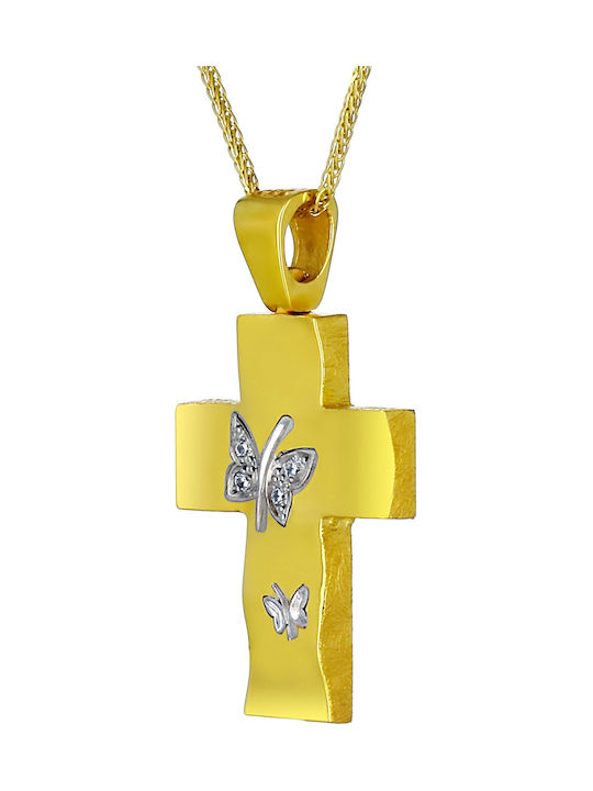 Damen Gold Kreuz 14K