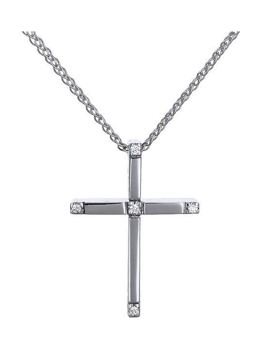 Weißgold Kreuz 14K