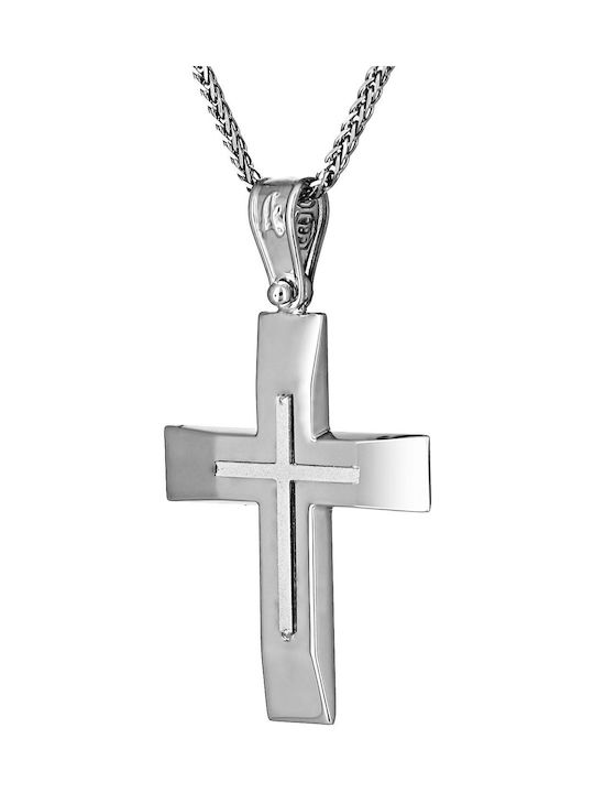 Herren Weißgold Kreuz 14K