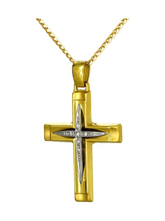 Damen Gold Kreuz 14K