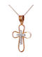 Women's Rose Gold Cross 14K