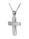 Men's White Gold Cross 14K