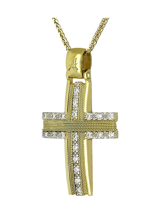 Damen Gold Kreuz 14K