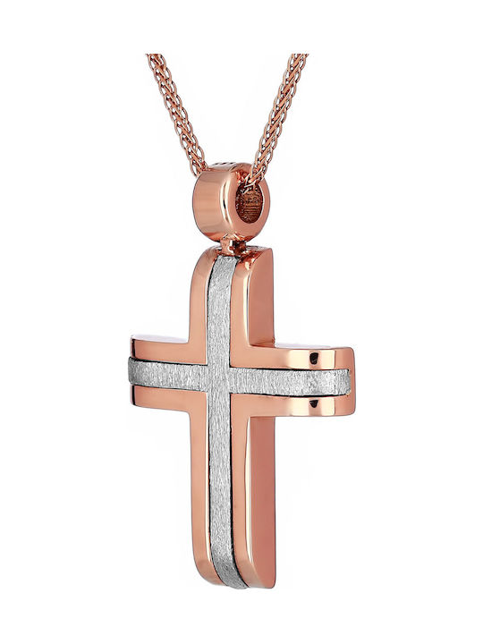 Men's Rose Gold Cross 14K